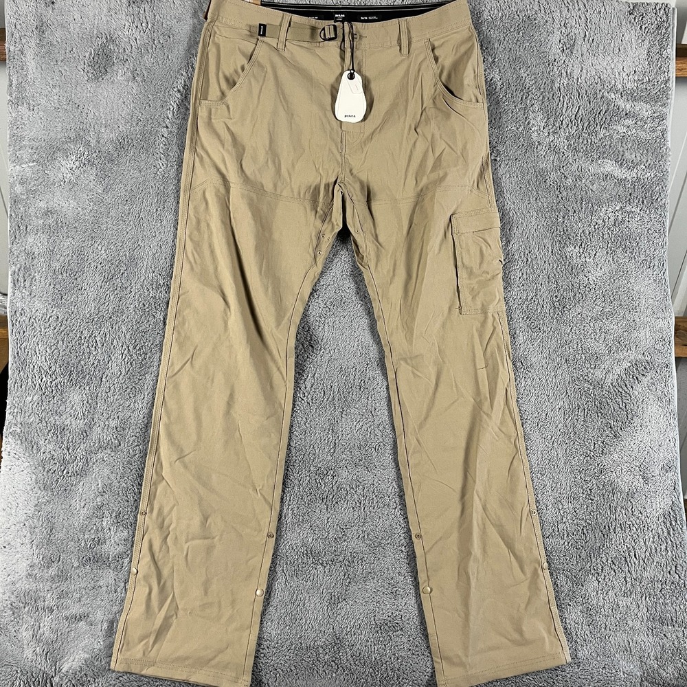 Prana Stretch Zion II Straight Pants Lightweight Hiking Roll Up Cargo Mens 36x36